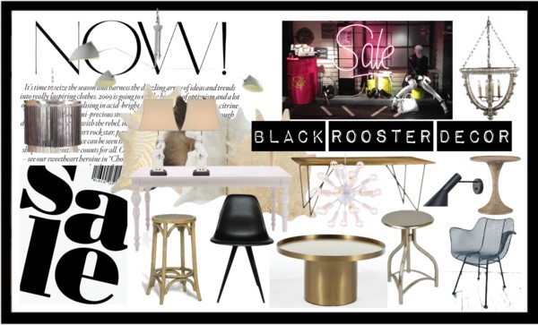 Black Rooster Decor Flash Sale