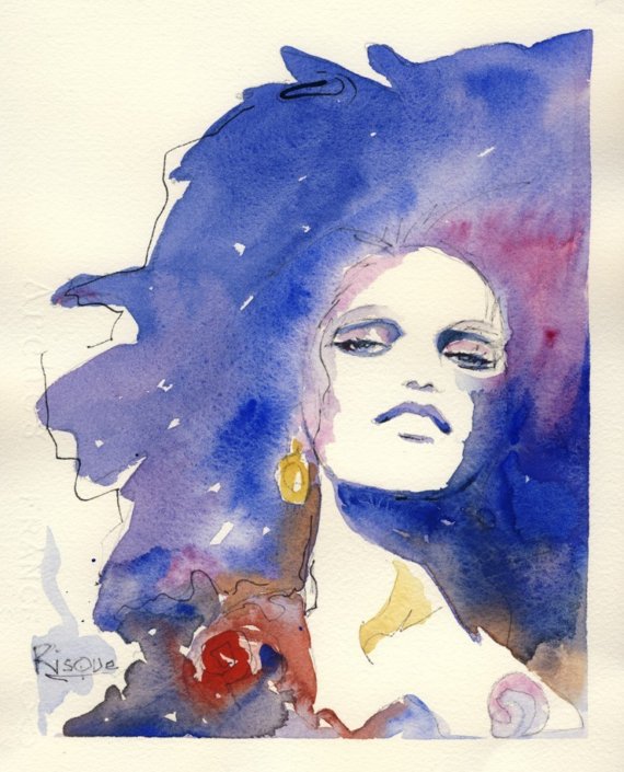 Water color Fashion illustration print- risque