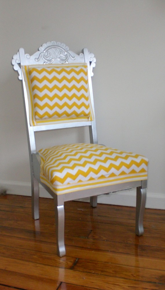 Cheery Yellow Chevron Chair SALE