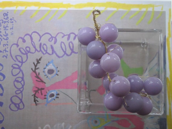Lavender Jade Grapes and Lucite Box