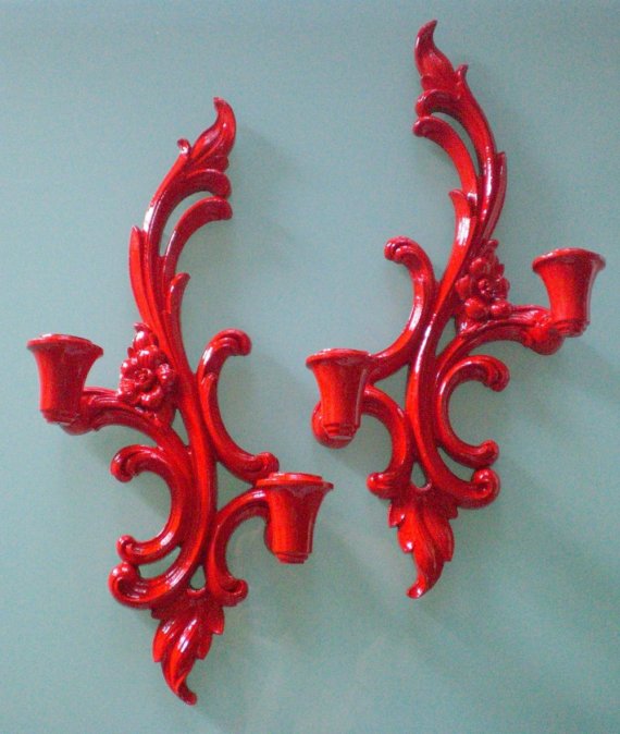 Racy Red Sconces