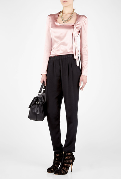 D&g Pink Scoop Neck Collar Bow Blouse in Pink