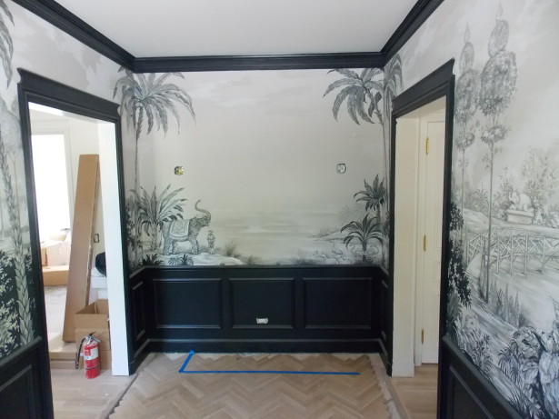 hand painted mural christine dovey style foyer project greenbay