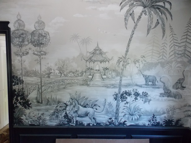 hand painted mural christine dovey style project greenbay