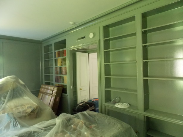 library bookshelves in farrow and ball pigeon christine dovey style project greenbay
