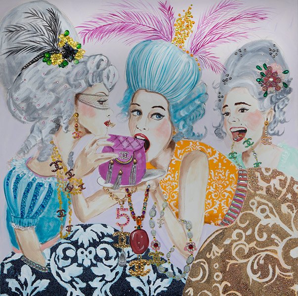 art far fridays ashley longshore christine dovey heirloom and knot painting Let-Them-Eat-Chanel-800-pix-IMG_9466