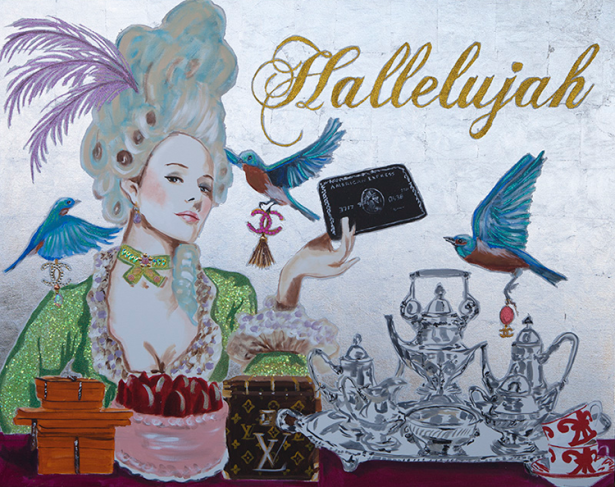 art far fridays ashley longshore hallelujah christine dovey heirloom and knot painting