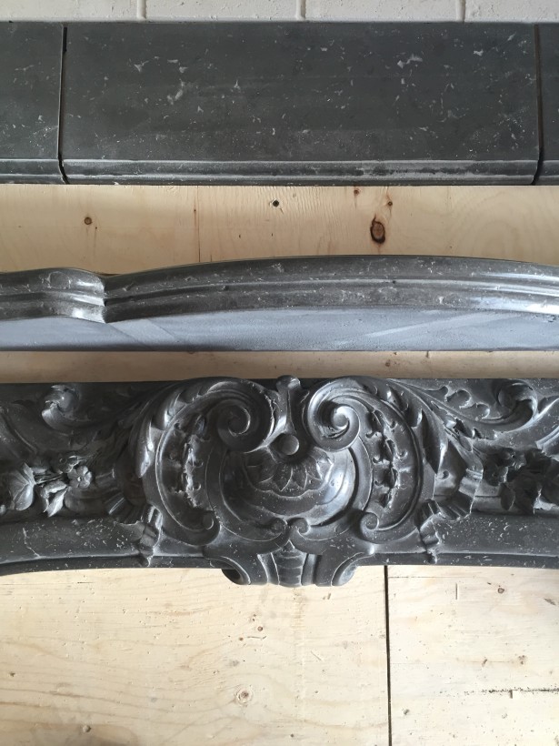 project flip trumeau stones fireplace limestone