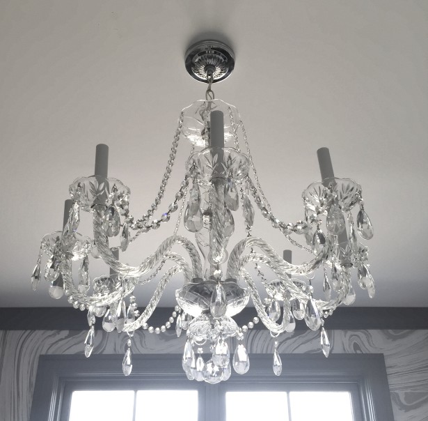 crystorama chandelier christine dovey one room challenge
