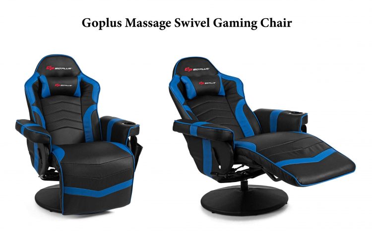 Goplus Massage Swivel Gaming Chair